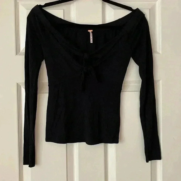 BLACK Free People Double Knot Top - Picture 3 of 6